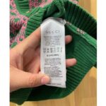 Gucci Men GG HA HA HA Square G Vest Green Pink Wool Jacquard V-Neck Sleeveless - immagine 9