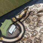 Gucci Women GG Horsebit Cashmere Jacquard Sweater Camel Brown Wool Crewneck – Bild 9