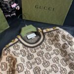 Gucci Women GG Horsebit Cashmere Jacquard Sweater Camel Brown Wool Crewneck – Bild 8