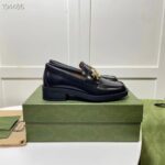 Gucci Women GG Loafer Interlocking G Shiny Black Leather Low 2.5 Cm Heel - Bild 2