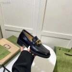 Gucci Women GG Loafer Interlocking G Shiny Black Leather Low 2.5 Cm Heel - Bild 9