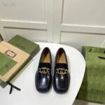 Gucci Women GG Loafer Interlocking G Shiny Black Leather Low 2.5 Cm Heel - Bild 5