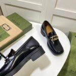 Gucci Women GG Loafer Interlocking G Shiny Black Leather Low 2.5 Cm Heel - Bild 8