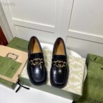 Gucci Women GG Loafer Interlocking G Shiny Black Leather Low 2.5 Cm Heel - Bild 3