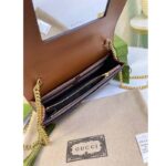 Gucci Women GG Matelassé Chain Wallet Brown Leather Double G Chain Strap - immagine 6