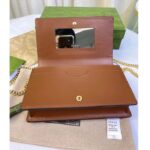 Gucci Women GG Matelassé Chain Wallet Brown Leather Double G Chain Strap - immagine 7