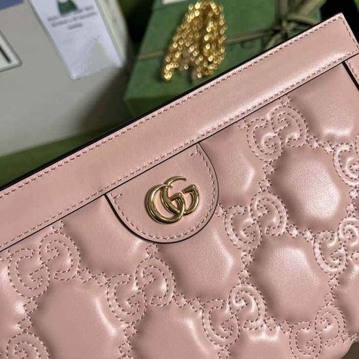 Gucci Women GG Matelassé Leather Small Bag Pink GG Double G (11)