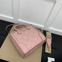 Gucci Women GG Matelassé Mini Top Handle Bag Pink Leather Double G (8)