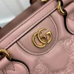 Gucci Women GG Matelassé Mini Top Handle Bag Pink Leather Double G - Image 7