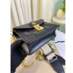 Gucci Women GG Matelassé Small Top Handle Bag Black Leather Double G - Image 3