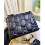 Gucci Women GG Matelassé Small Top Handle Bag Black Leather Double G - Image 4