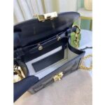 Gucci Women GG Matelassé Small Top Handle Bag Black Leather Double G - Image 6