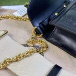 Gucci Women GG Matelassé Small Top Handle Bag Black Leather Double G - Image 9