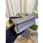 Gucci Women GG Matelassé Small Top Handle Bag Dusty Grey Leather Double G - Imagen 3
