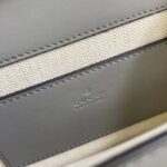 Gucci Women GG Matelassé Small Top Handle Bag Dusty Grey Leather Double G - Imagen 10