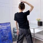 Gucci Women GG Vintage Logo Print T-Shirt Black Cotton Jersey Crewneck Short Sleeves - Image 10