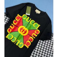 Gucci Women GG Vintage Logo Print T-Shirt Black Cotton Jersey Crewneck Short Sleeves (1)