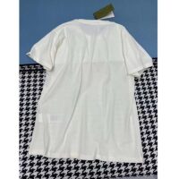 Gucci Women GG Vintage Logo Print T-Shirt Off White Cotton Jersey Crewneck (7)