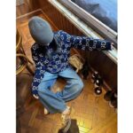 Gucci Women GG Wool Jacquard Sweater Blue Ivory Long Sleeves Crewneck - Image 11