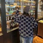 Gucci Women GG Wool Jacquard Sweater Blue Ivory Long Sleeves Crewneck - Image 10