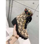 Gucci Women Gucci Zumi GG Wool Ankle Boot Beige Ebony GG Wool - Imagen 10