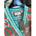 Gucci Men Maxi GG Cotton Cardigan Red Green Long Sleeves V-Neck - Image 6