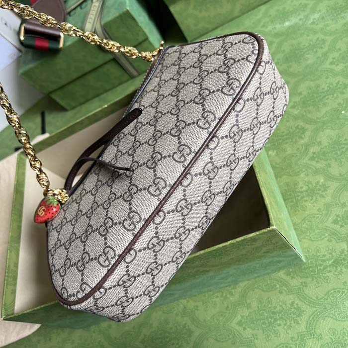 Gucci Women Ophidia GG Small Handbag Beige Ebony GG Supreme Canvas (10)