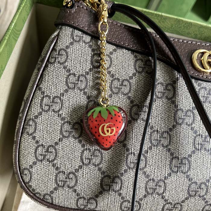 Gucci Women Ophidia GG Small Handbag Beige Ebony GG Supreme Canvas (4)