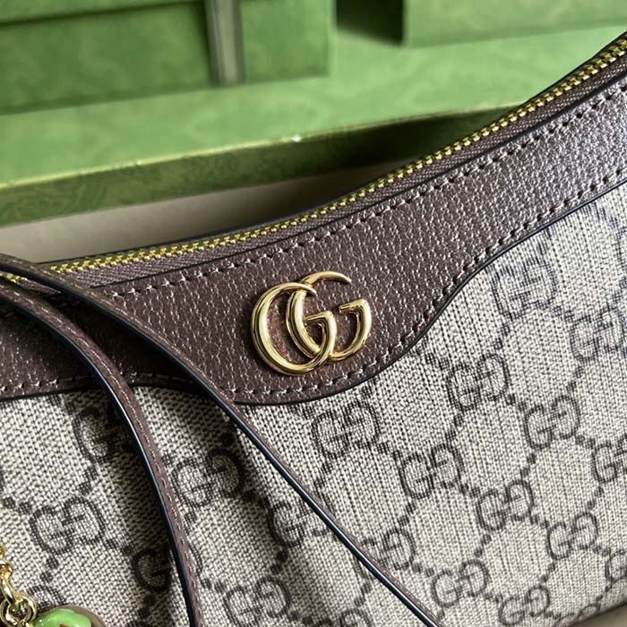 Gucci Women Ophidia GG Small Handbag Beige Ebony GG Supreme Canvas (6)