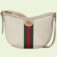 Gucci Women Ophidia GG Small Shoulder Bag Beige White GG Supreme Canvas (1)