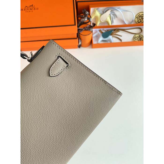 Hermes Women Mini Kelly 20 Bag Epsom Leather Gold Hardware-Grey (3)