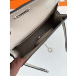 Hermes Women Mini Kelly 20 Bag Epsom Leather Silver Hardware-Grey - Image 10