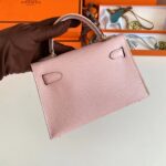 Hermes Women Mini Kelly 20 Bag Epsom Leather Gold Hardware-Pink – Image 7