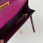 Hermes Women Mini Kelly 20 Bag Epsom Leather Gold Hardware-Purple – Image 9