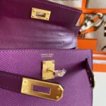 Hermes Women Mini Kelly 20 Bag Epsom Leather Gold Hardware-Purple – Image 10