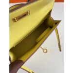 Hermes Women Mini Kelly 20 Bag Epsom Leather Gold Hardware-Yellow – Image 8