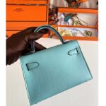 Hermes Women Mini Kelly 20 Bag Epsom Leather Silver Hardware-Blue – Bild 4