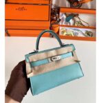 Hermes Women Mini Kelly 20 Bag Epsom Leather Silver Hardware-Blue – Bild 6