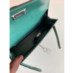 Hermes Women Mini Kelly 20 Bag Epsom Leather Silver Hardware-Green - Image 7