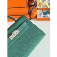 Hermes Women Mini Kelly 20 Bag Epsom Leather Silver Hardware-Green (2)