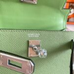 Hermes Women Mini Kelly 20 Bag Epsom Leather Silver Hardware-Light Green - Bild 10