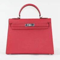 Hermes Women Mini Kelly 20 Bag Epsom Leather Silver Hardware-Rose