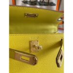 Hermes Women Mini Kelly 20 Bag Suede Leather Gold Hardware-Gold - Image 10