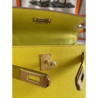 Hermes Women Mini Kelly 20 Bag Suede Leather Gold Hardware-Gold (4)