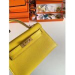 Hermes Women Mini Kelly 20 Bag Suede Leather Gold Hardware-Gold - Image 7