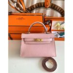 Hermes Women Mini Kelly 20 Bag Suede Leather Gold Hardware-Pink - Bild 2
