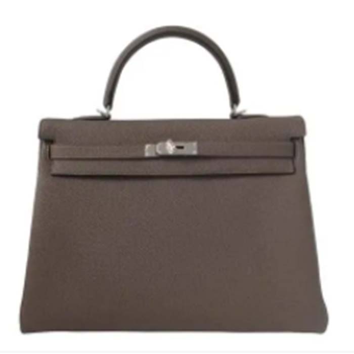 Hermes Women Mini Kelly 20 Bag Suede Leather Silver Hardware-Chocolate