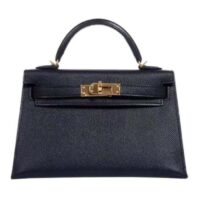 Hermes Women Mini Kelly 20 Bag in Togo Leather with Gold Hardware-Black (2)