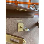 Hermes Women Mini Kelly 20 Bag in Togo Leather with Gold Hardware-Brown - Image 11