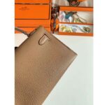 Hermes Women Mini Kelly 20 Bag in Togo Leather with Gold Hardware-Brown - Image 12
